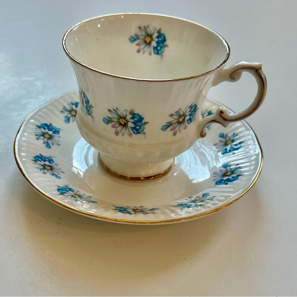 Elizabethan Fine Bone Teacup and Saucer with Daisies